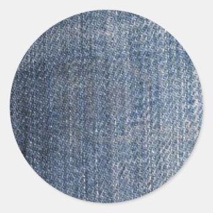 blue denim jeans fabric texture classic round sticker