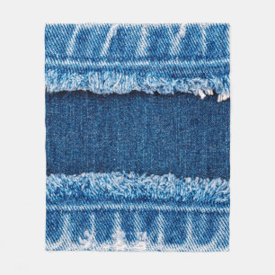 Blue denim jeans fabric texture fleece blanket