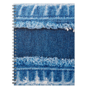 Blue denim jeans fabric texture notebook