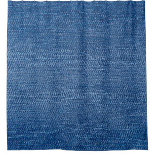 Blue denim jeans shower curtain