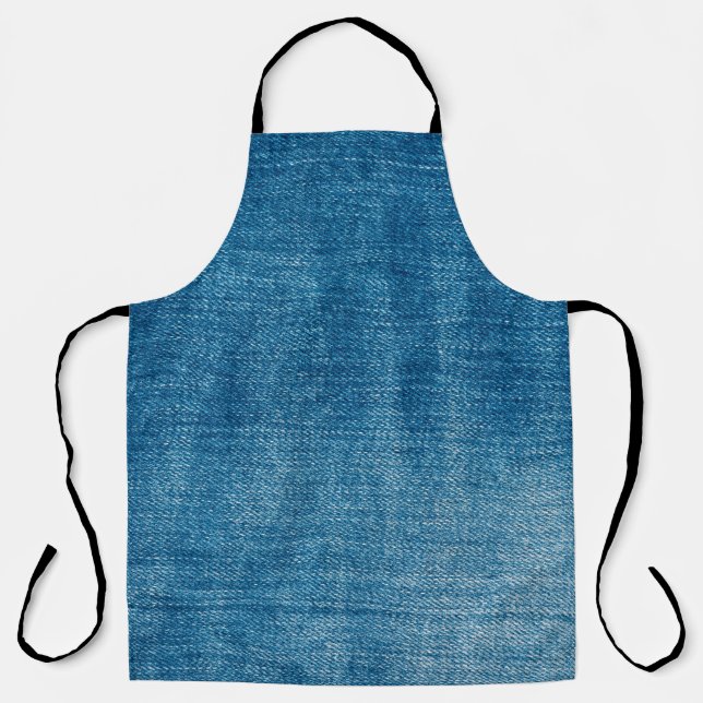Blue denim jeans texture close up. Blue denim jean Apron (Front)
