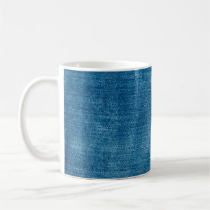 Blue denim jeans texture close up. Blue denim jean Coffee Mug