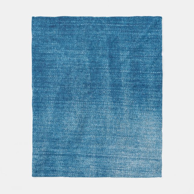 Blue denim jeans texture close up. Blue denim jean Fleece Blanket (Front)