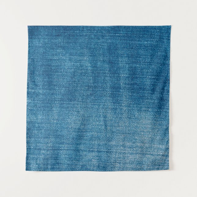 Blue denim jeans texture close up. Blue denim jean Tapestry (Front)