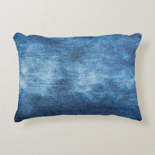 Blue denim jeans texture decorative cushion