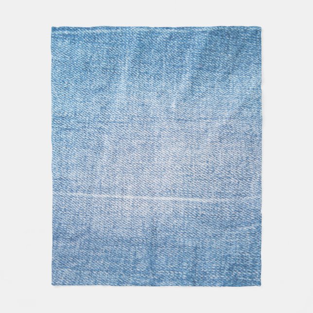 Blue denim jeans texture fleece blanket (Front)