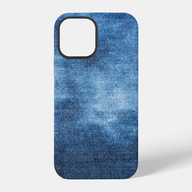 Blue denim jeans texture iPhone case (Back)