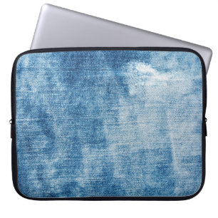 Blue denim jeans texture laptop sleeve