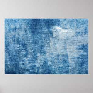 Blue denim jeans texture poster