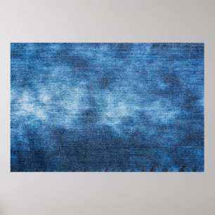 Blue denim jeans texture poster
