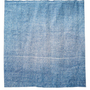 Blue denim jeans texture shower curtain