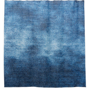 Blue denim jeans texture shower curtain