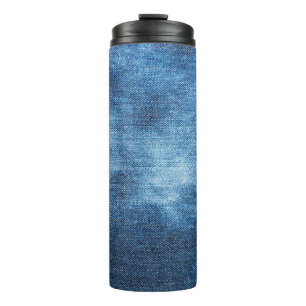 Blue denim jeans texture thermal tumbler