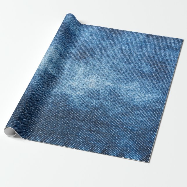 Blue denim jeans texture wrapping paper (Unrolled)
