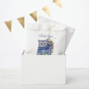 Blue Denim, lace, Costume Jewellery & Kittens Favour Bags