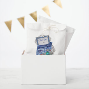 Blue Denim, lace, Costume Jewellery & Kittens Favour Bags