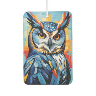 Blue Denim Owl Car Air Freshener