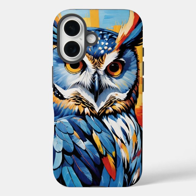 Blue Denim Owl Case-Mate iPhone Case (Back)
