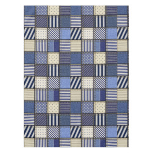 Blue Denim Patchwork Tablecloth