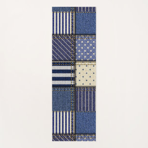 Blue Denim Patchwork Yoga Mat