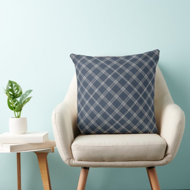 Blue Denim Plaid  Pattern Cushion (Chair)