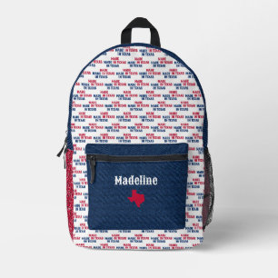 Blue Denim & Red Bandanna Print Texas Baby Printed Backpack