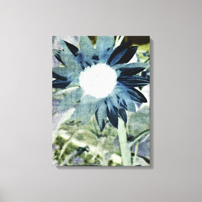 Blue Denim Sunflower Canvas Print (Front)
