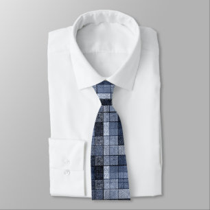 Blue, denim, tartan, plaid . tie