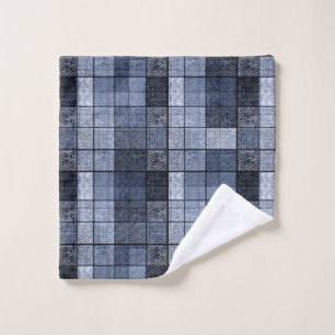 Blue, denim, tartan, plaid . wash cloth