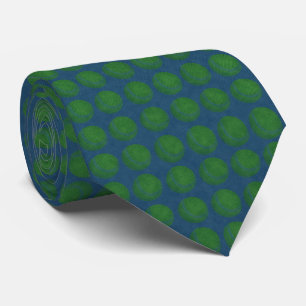 Blue Denim Tennis Balls Pattern, Tie