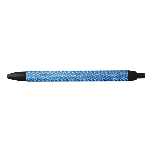 Blue Denim Texture Black Ink Pen (Front)