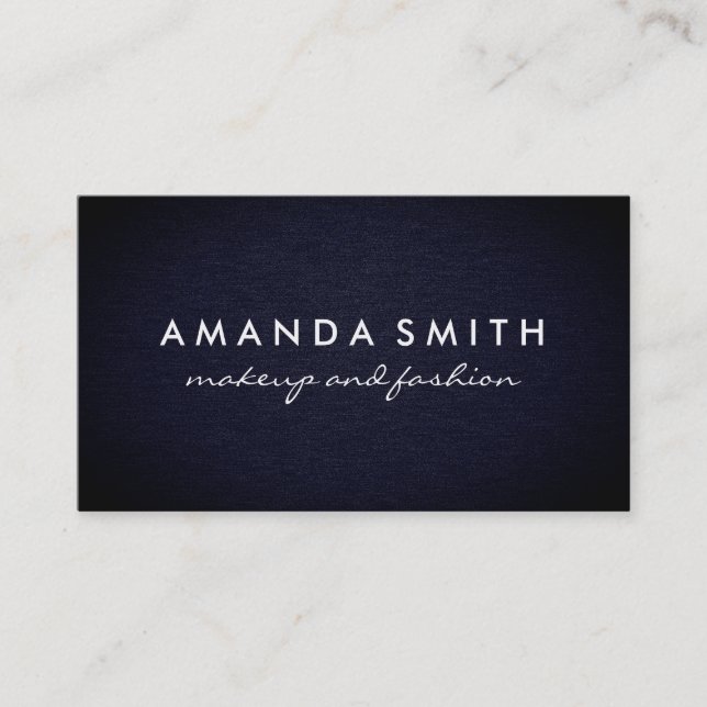 Blue Denim Texture Business Card (Front)