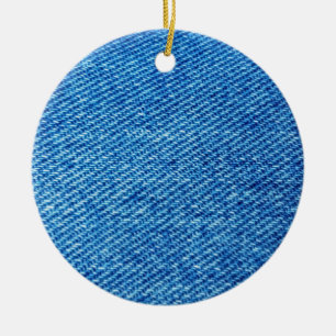 Blue Denim Texture Ceramic Tree Decoration