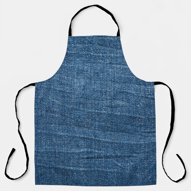 Blue Denim Texture: Classic Jeans. Apron (Front)