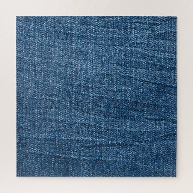 Blue Denim Texture: Classic Jeans. Jigsaw Puzzle (Vertical)