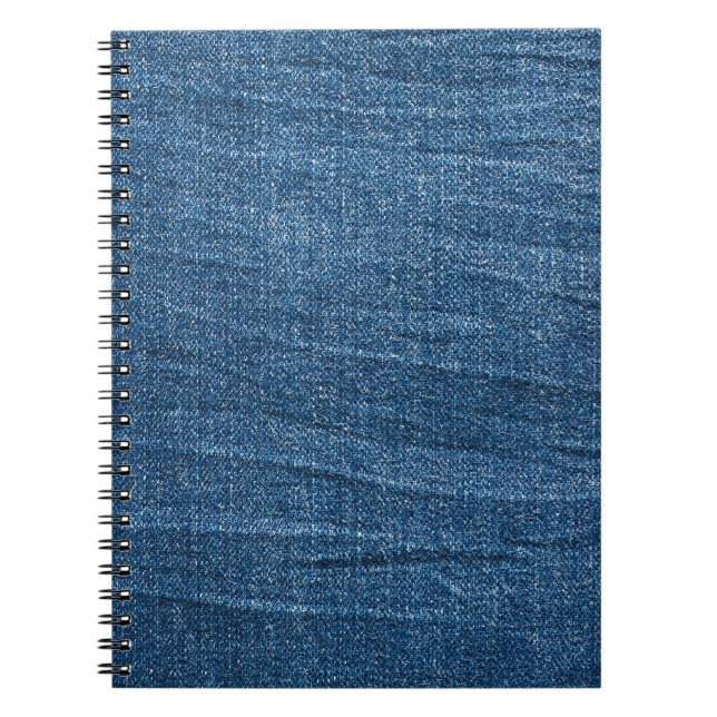 Blue Denim Texture: Classic Jeans. Notebook (Front)