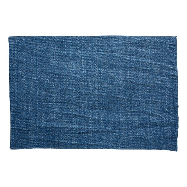 Blue Denim Texture: Classic Jeans. Pillowcase (Front)