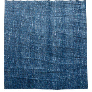 Blue Denim Texture: Classic Jeans. Shower Curtain