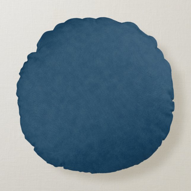 Blue Denim Texture,  Round Cushion (Front)