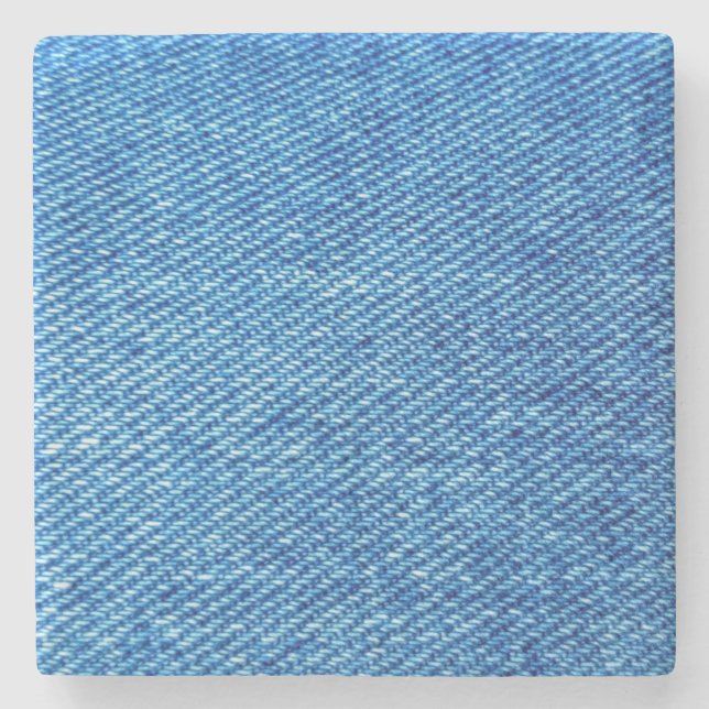 Blue Denim Texture Stone Coaster (Front)