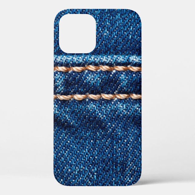 Blue denim texture with stitch line closeup, Jeans Case-Mate iPhone Case (Back)