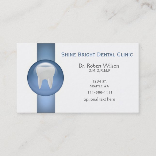 Blue Dental businesscards with appointment card (Front)