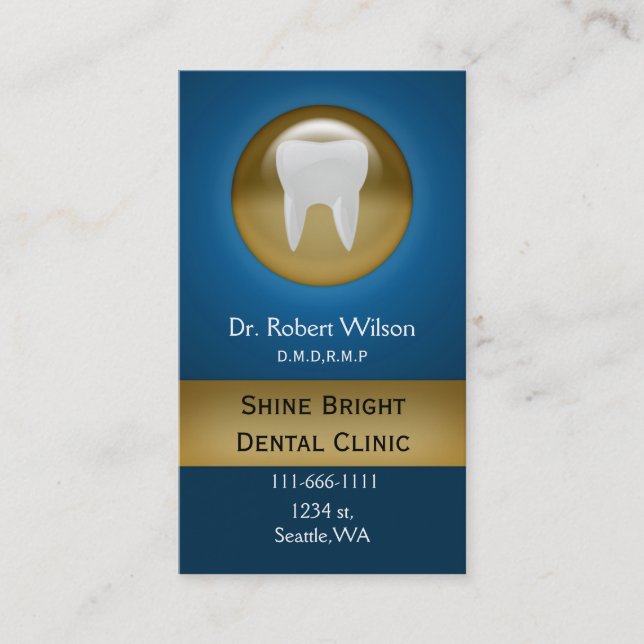 blue Dental businesscards with appointment card (Front)