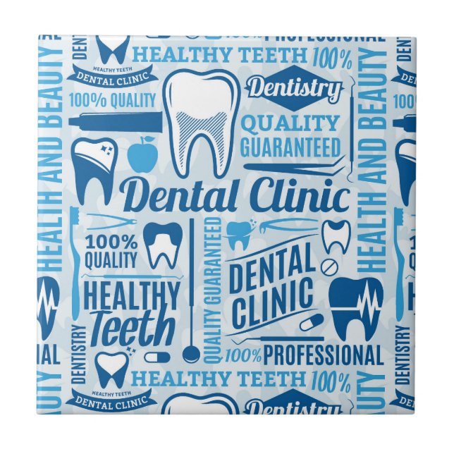 Blue Dental Clinic Pattern Tile (Front)