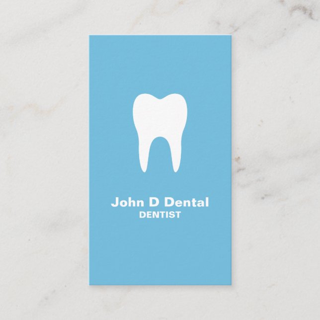 Blue dental dentist  business card (Front)