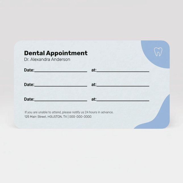 Blue Dentist Appointment Card (Blue Dentist Appointment Card)