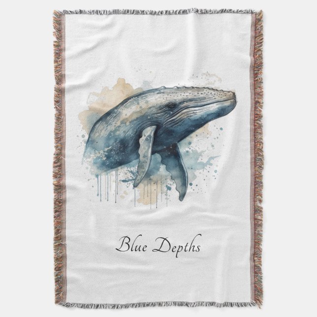 Blue Depths Ocean Cottage Comfort Throw Blanket (Front Vertical)