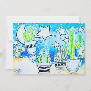 "Blue Desert" Cactus Card