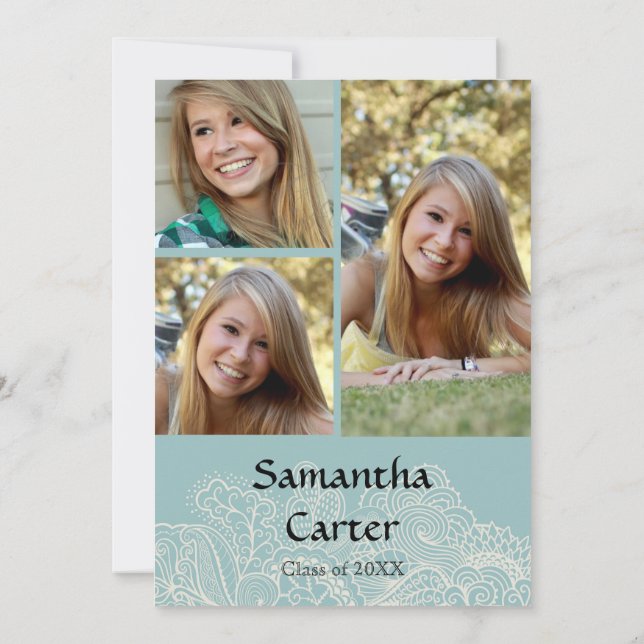 Blue Design - Graduation Announcement (Back)