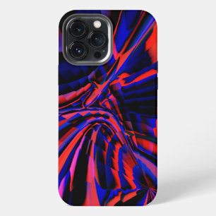Blue design of squares aligned on crooked object iPhone 13 pro max case